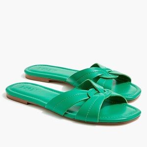 J. Crew Stitched Slide Sandals in Dublin Green size 9.